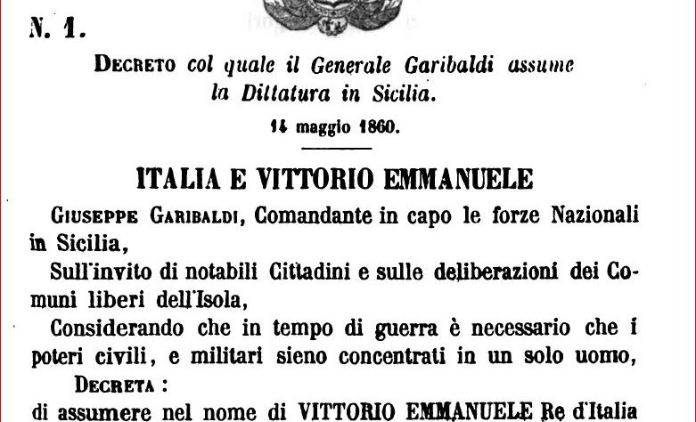 il primo governo di Garibaldi in Sicilia