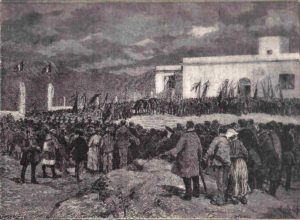 I funerali di Garibaldi a Caprera in una illustrazione di E. Matania (Garibaldi e i suoi tempi di Jessie W. Mario, 1884)