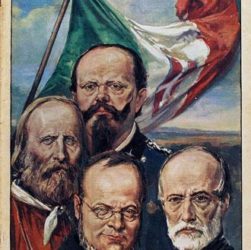 I “padri della Patria” in una copertina della Domenica del Corriere del 1961 (corriere.it)