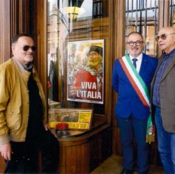 L’inaugurazione della mostra sul cinema risorgimentale a Ravenna il 3 maggio 2019 col vicesindaco Eugenio Fusignani