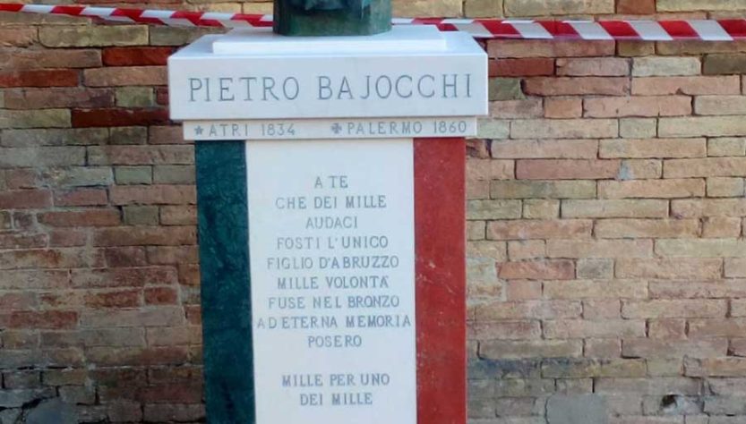 Il busto al garibaldino Bajocchi inaugurato ad Atri