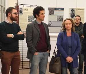 Bologna, 6 febbraio – Inaugurazione della mostra “Ebrei in camicia rossa” - I curatori Andrea Spicciarelli, Matteo Stefanori, Eva Cecchinato