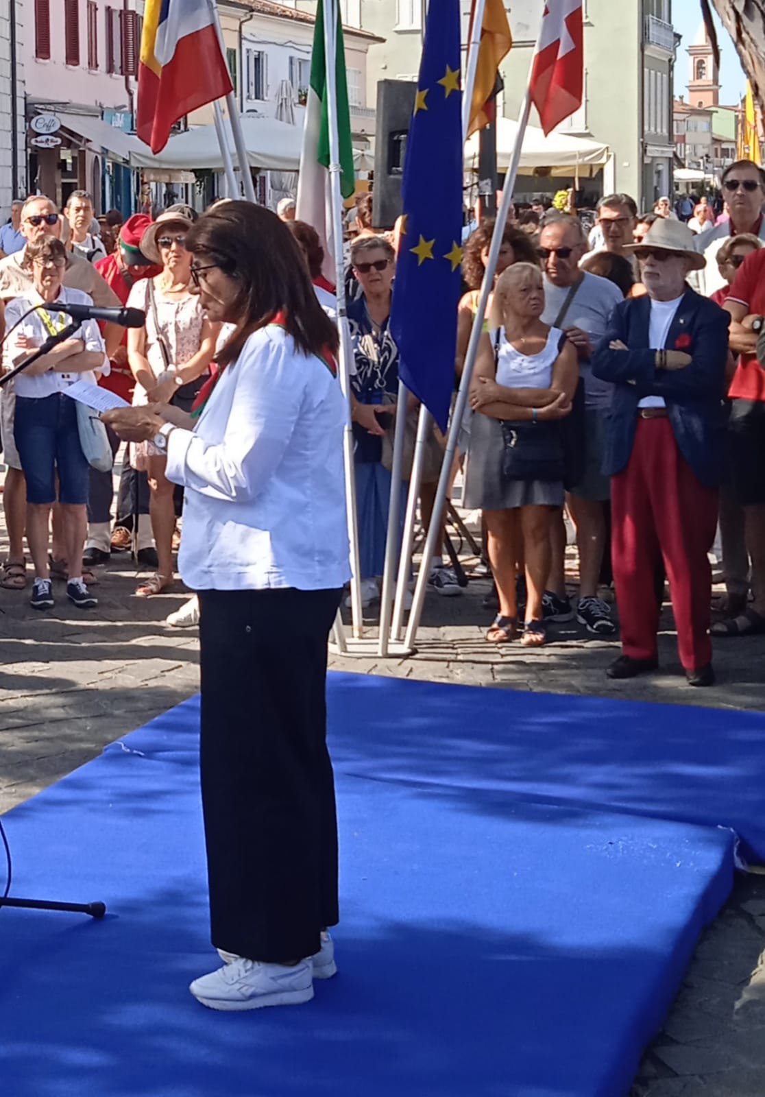 Cesenatico, 6 agosto - Alla Festa di Garibaldi la presidente nazionale ANVRG Raffaella Ponte pronuncia l’orazione ufficiale
